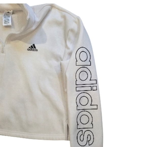 Adidas White Quarter-Zip Sweatshirt - Picture 3 of 4